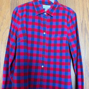 J CREW Red & Blue Plaid Flannel 100% Cotton - Size 4